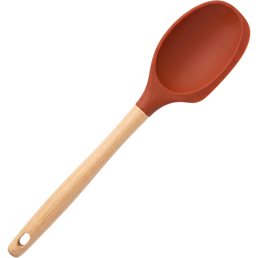 Vyyro Wood-Handle Silicone Deep Spoonula 32 cm Terracotta - Product view